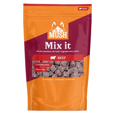MUSH Mix It Barf Frossen Råfoder Okse 560g